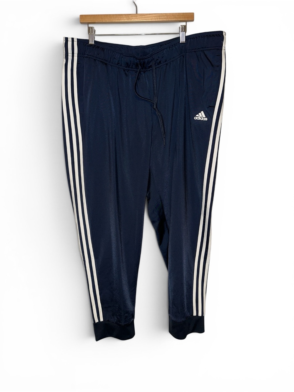 Adidas Women’s Navy Blue Three-Stripe Track Pants Joggers
